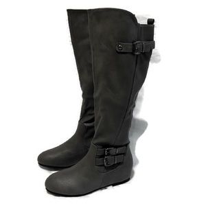 Dream Pairs Franca Women's Winter Faux Fur Lined Riding Boots Grey